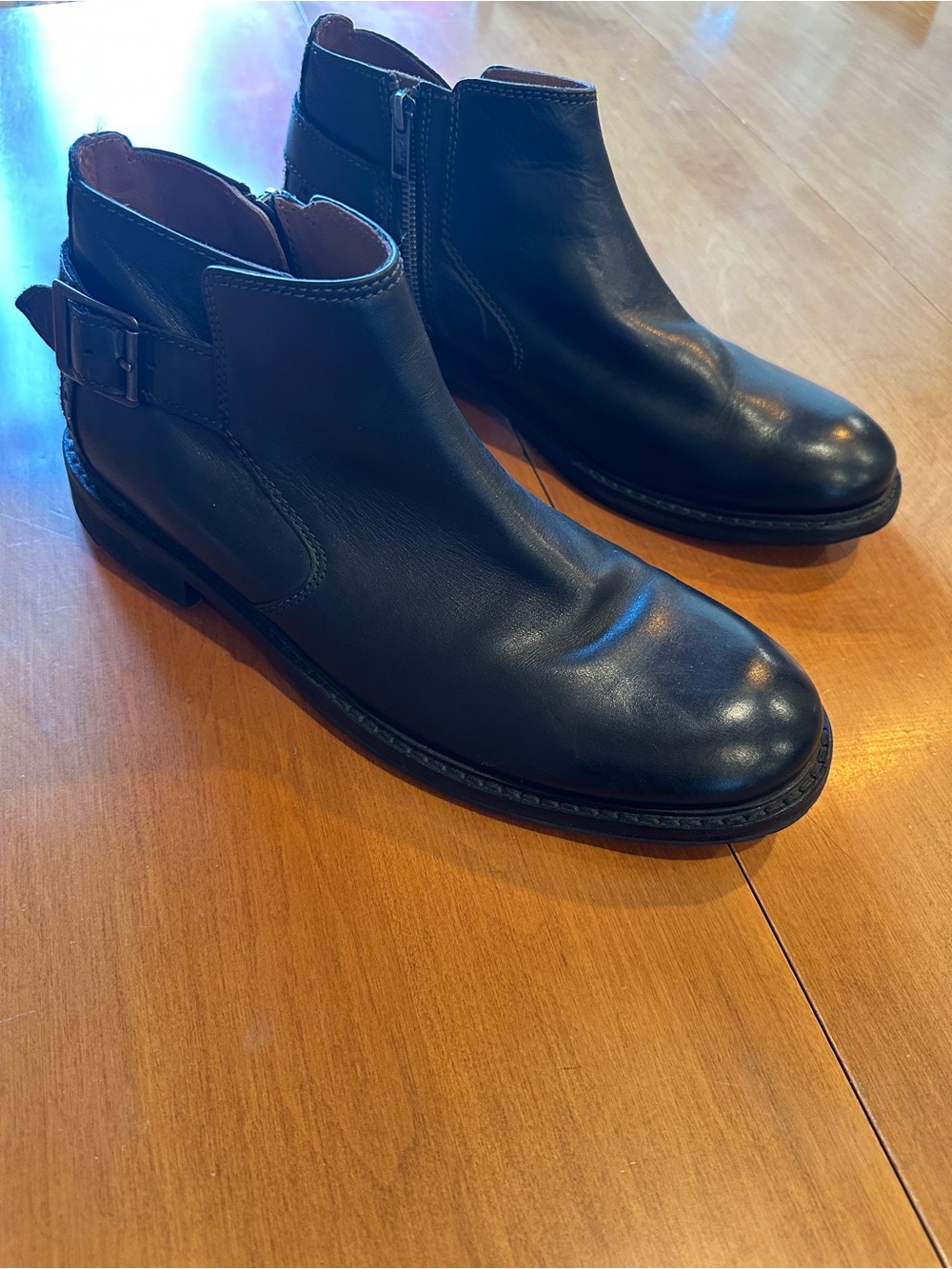 Clarks Black Leather Men’s Ankle Boots - Classic Zip & Buckle Style
